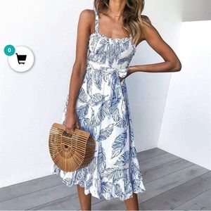 Tropical Boho Midi Dress